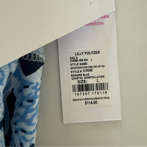 Lilly Pulitzer UPF 50+ Luxletic 24" High Rise Weekender Midi Legging! Sz L - Picture 10 of 12